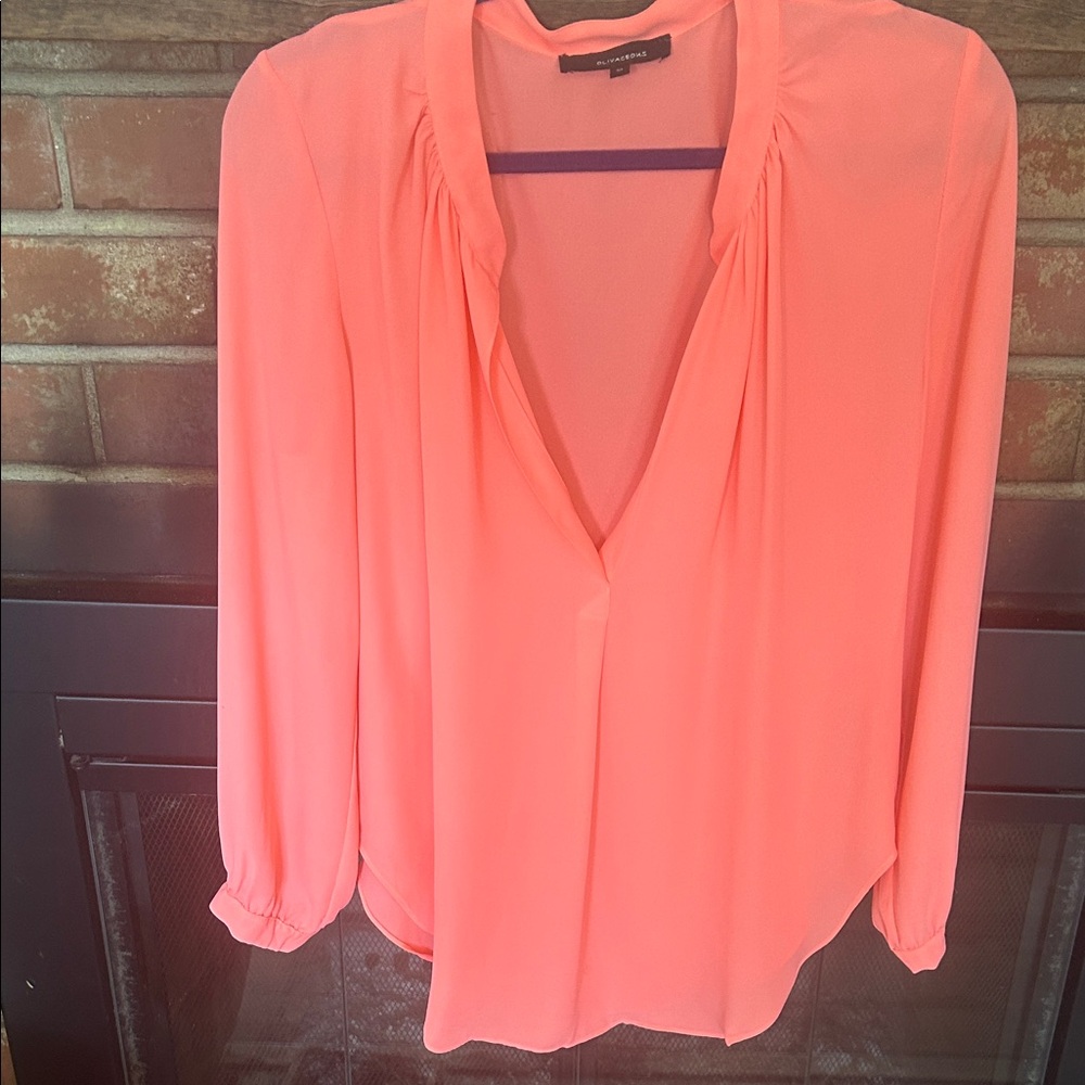 Olivaceous Vibrant orange Blouse